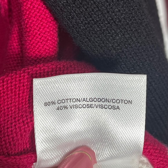 Kasper Womens Geometric Colorblock Open Front Cardigan Red Black White Small - Picture 7 of 9